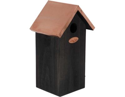 Nichoir à oiseaux en pin et cuivre (Mésange charbonnière)