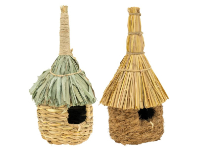 Nichoir en paille et bambou.