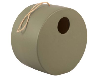 Nichoir design rond en céramique (Vert jungle)