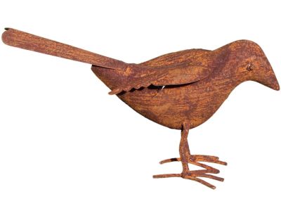 Oiseau décoratif en fer forgé rouillé