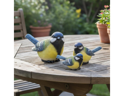 Oiseau mésange charbonnière en résine (20 x 10 x 12 cm)