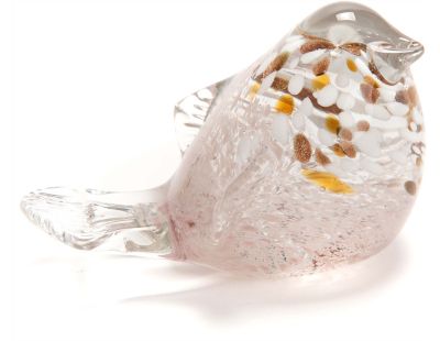 Oiseau moucheté décoratif en verre