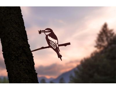 Oiseau sur pique guêpier d'europe en acier corten