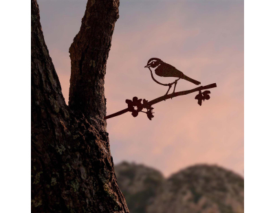 Oiseau sur pique pouillot des canaris en acier corten