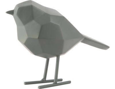 Oiseau en résine mat origami 17cm (Vert)