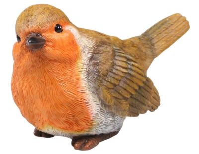 Oiseau rouge-gorge en résine (20 x 10 x 12 cm)