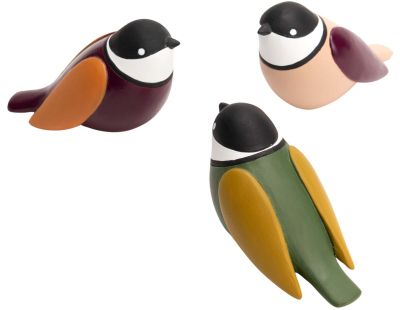 Oiseaux colorés à poser en polyérsine (Lot de 3)