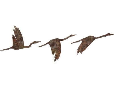 Oiseaux décoratifs en métal Rusty Birds (Lot de 3)