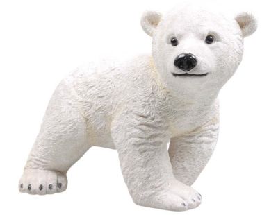 Ours blanc debout en résine