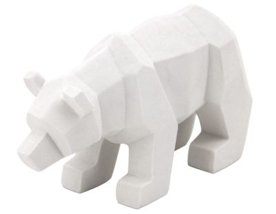Ours déco en résine blanche origami
