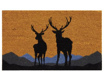 Paillasson coco intérieur extérieur 75 x 45 cm (Cerfs en montagne)