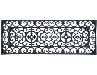 Paillasson Noir Gratte Pied Caoutchouc Ovale Tapis Extérieur Motif