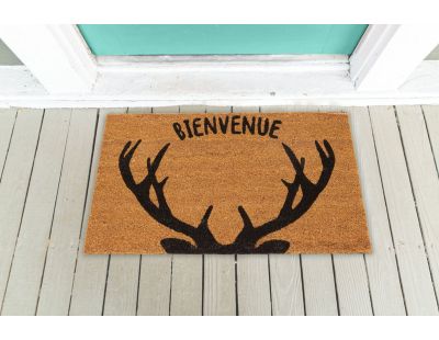 Paillasson coco intérieur extérieur 75 x 45 cm (Bois de cerfs bienvenue)