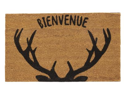 Paillasson coco intérieur extérieur 75 x 45 cm (Bois de cerfs bienvenue)