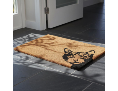 Paillasson en coco et PVC 60 x 40 cm (Chat)