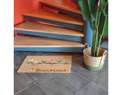 Paillasson coco intérieur extérieur 75 x 45 cm (Bienvenue oiseaux)