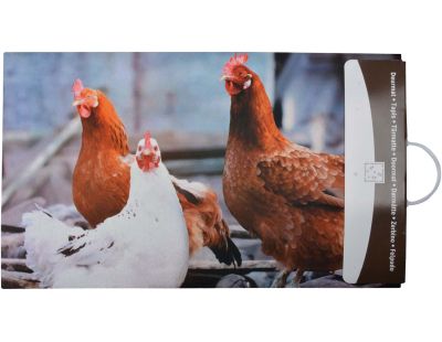 Paillasson déco en caoutchouc recyclé intérieur extérieur (Coq)