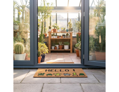 Paillasson en fibre de coco 60 x 40 cm (Cactus hello)