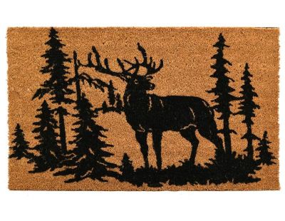 Paillasson coco intérieur extérieur 75 x 45 cm (Cerfs en forêt)