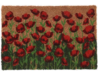 Paillasson en fibres de coco Coquelicots 60 x 40 cm