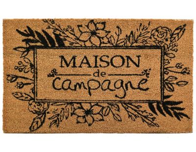 Paillasson coco intérieur extérieur 75 x 45 cm (Maison de campagne)