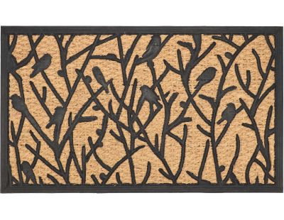 Paillasson en fibres de coco et caoutchouc avec motifs 75 x 45 cm (Oiseau)