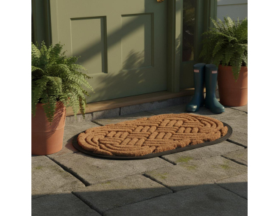 Paillasson en fibres de coco tissé et caoutchouc