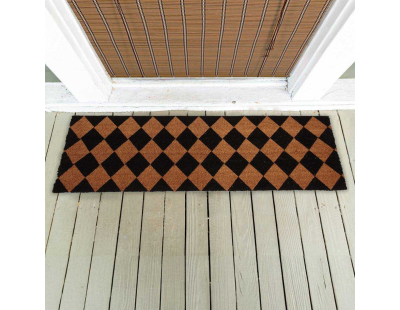 Paillasson grande taille en coco 120 x 40 cm (Damier)
