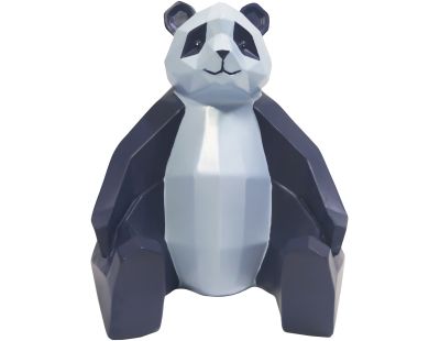 Panda en résine bicolore Origami (Bleu foncé et bleu clair)