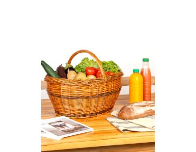 Panier Lucette en osier buff (Arrondi)
