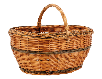 Panier Lucette en osier buff (Arrondi)
