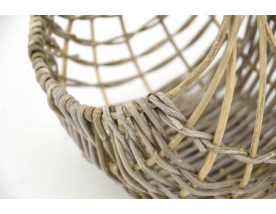 Panier arrondi ajouré en poelet gris (35 cm)