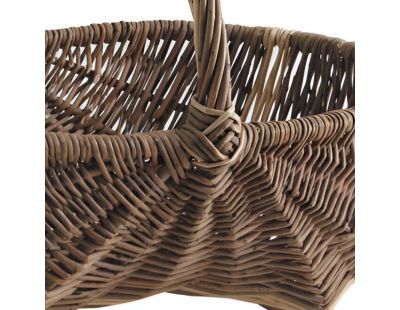 Panier bourguignon en osier brut et blanc (43 x 29 x 14-27 cm)