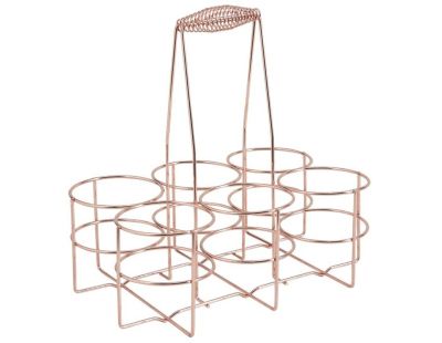 Panier 6 bouteilles design métal cuivré