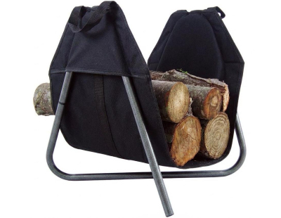 Panier à bûches en métal et tissu fabriqué en France