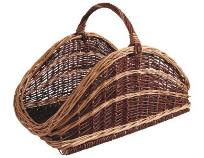 Panier à bûches sur roulettes en osier SHOPPER