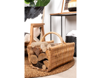 Panier à bûches en poelet (Rectangulaire clair)