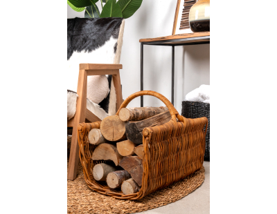 Panier à bûches en poelet (Rectangulaire miel)