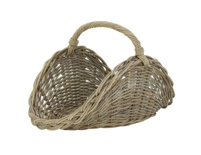 Panier à bûches en poelet (Oval gris)