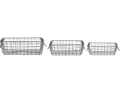 Panier carré en métal (Lot de 3)