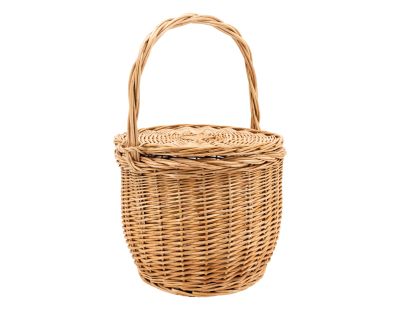 Panier à couvercle pivotant en osier clair