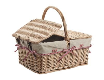 Panier 2 couvercles en osier et jute