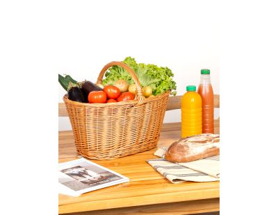 Panier crocane en osier buff