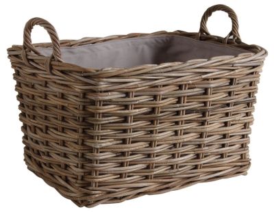 Panier gris en poelet (Lot de 2)