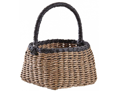 Panier en jonc naturel et noir
