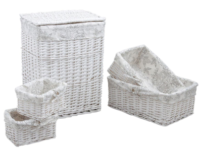 Panier à linge avec corbeilles (Lot de 5)