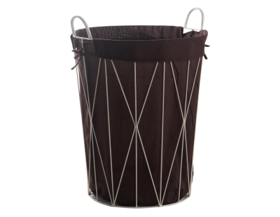Panier à linge en métal et coton