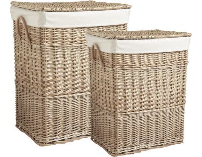 Panier à linge en osier doublé