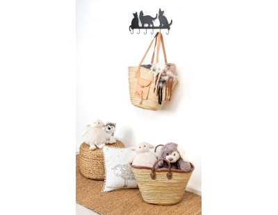 Panier de marché palmier et cuir