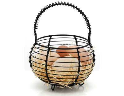 Panier à œufs en métal noir